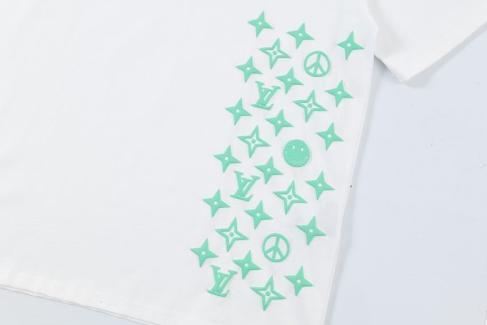 T-Shirt Louis Vuitton LV Monogram Print White - Image 4