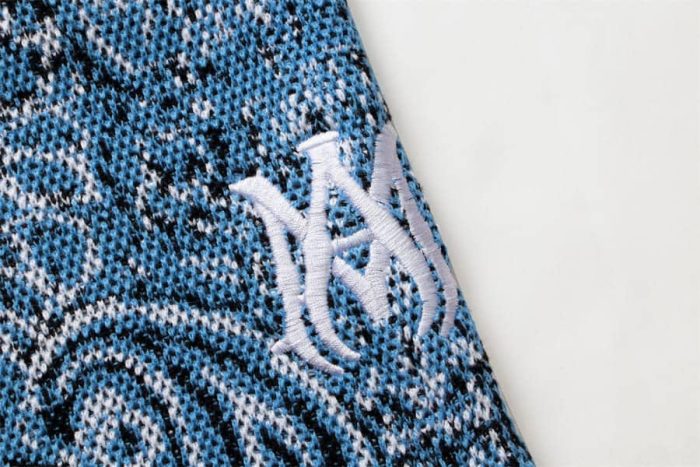 Amiri Bandana Crochet Basketball Shorts Blue - Image 4