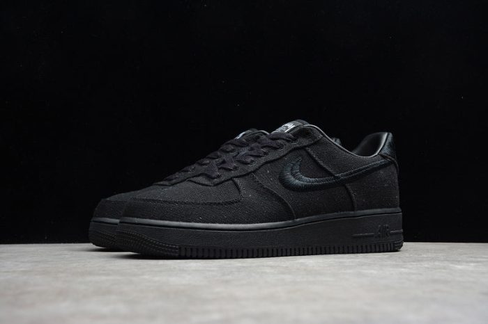 Stussy x Nike Air Force 1 Triple Black - Image 3