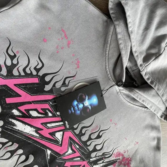 Hoodie Hellstar Future Flame Grey/Pink - Image 5