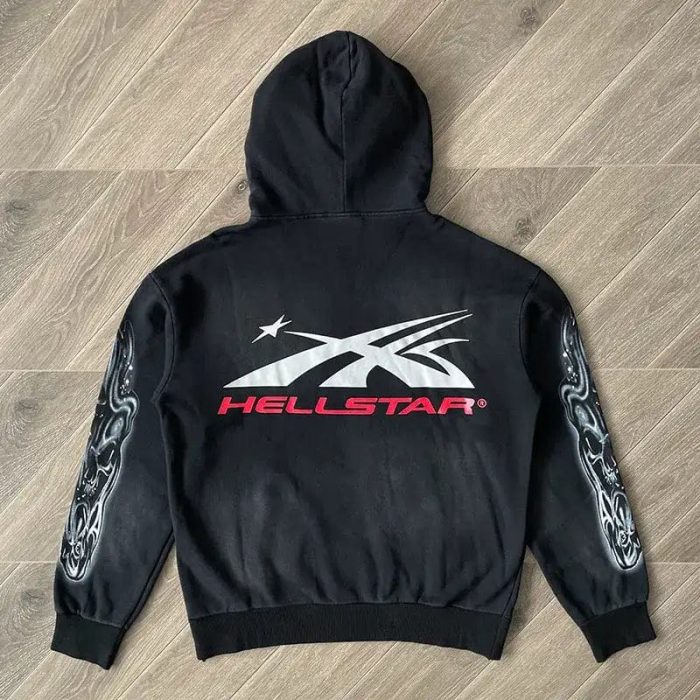 Hoodie Hellstar Airbrushed Skull - Image 3
