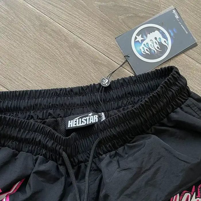 Hellstar Waxed Nylon Athletic Shorts Black - Image 7
