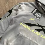 Hoodie Hellstar Logo Flame Grey/Green - Image 4