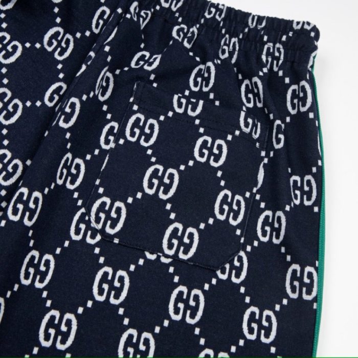 Shorts Gucci Monogram Stripe Navy GC056 - Image 10