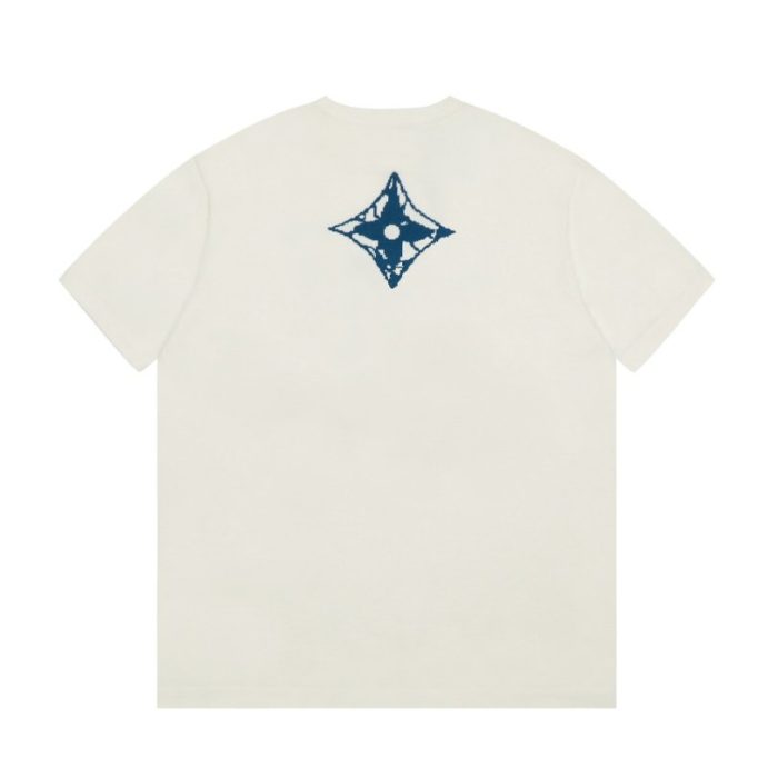 T-shirt Louis Vuitton Cracked Monogram Ivory LV013 - Image 2