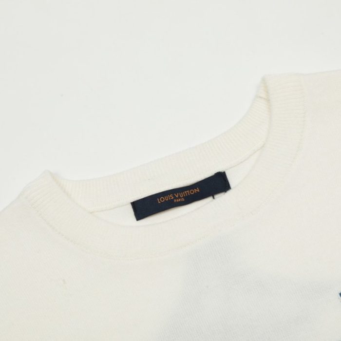 T-shirt Louis Vuitton Cracked Monogram Ivory LV013 - Image 5
