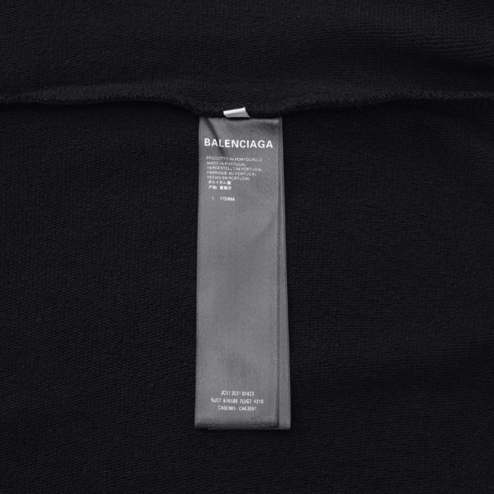Balenciaga Multi-Logo Print Hoodie Black BL002 - Image 6