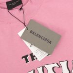 T-shirt Balenciaga Graphic Slogan Distressed Pink BL009 - Image 6