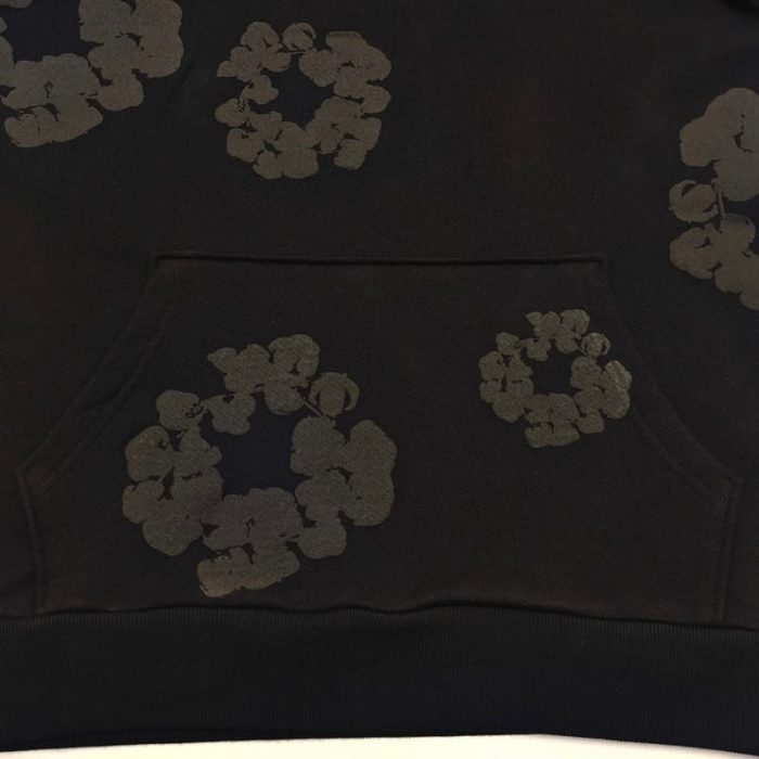 Hoodie Denim Tears Cotton Wreath Black Monochrome - Image 7