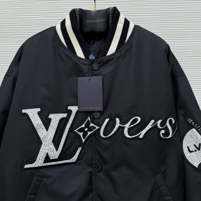 Jacket Louis Vuitton 'LV Lovers' Nylon Crystal Baseball - Image 4