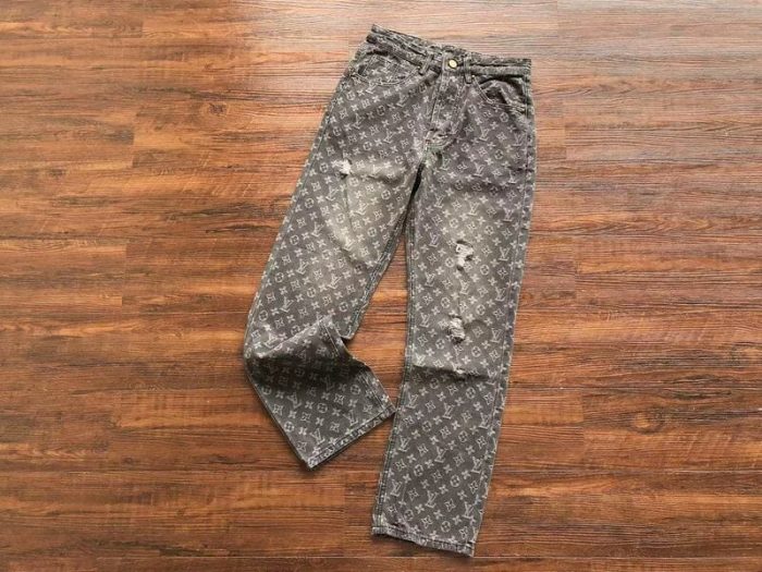 Louis Vuitton Distressed Baggy Monogram Jeans - Image 2