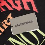 T-shirt Balenciaga Graphic Slogan Distressed Black BL010 - Image 6