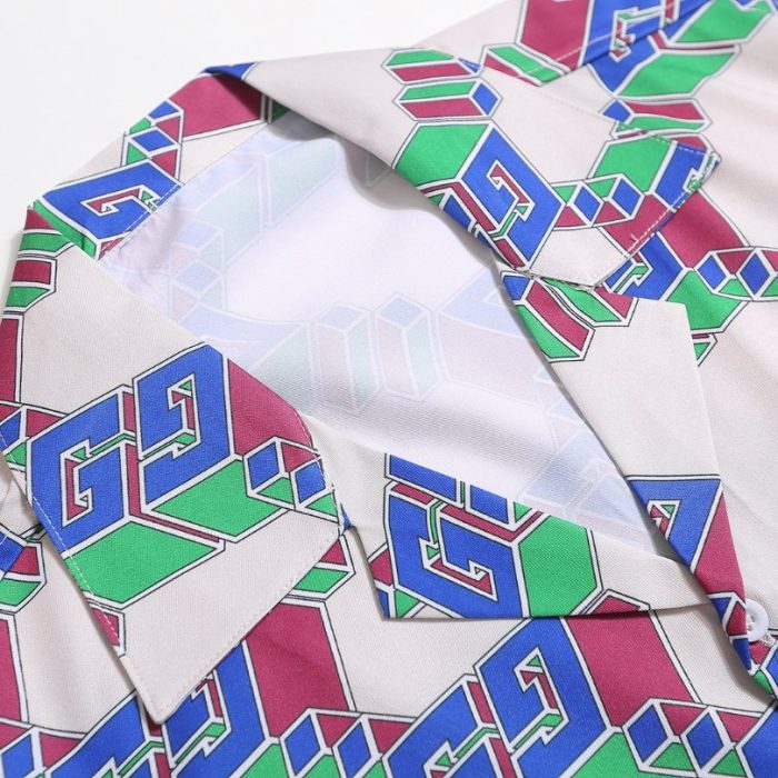 T-Shirt Gucci Multicolor GG Pattern Short Sleeve GC001 - Image 4