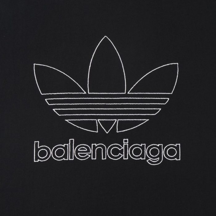 T-shirt Balenciaga x Adidas Trefoil Logo Black BL005 - Image 4