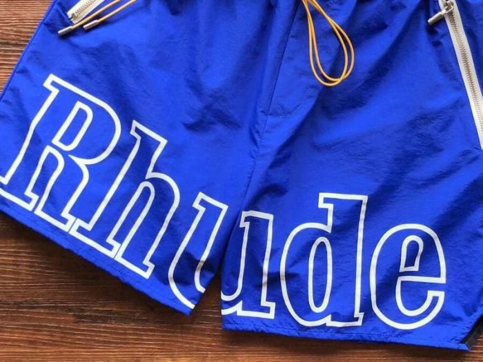 Rhude RH Logo Shorts Blue - Image 3