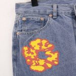 Denim Tears x Levi's x Offset Floral Print Jeans Light Blue - Image 4