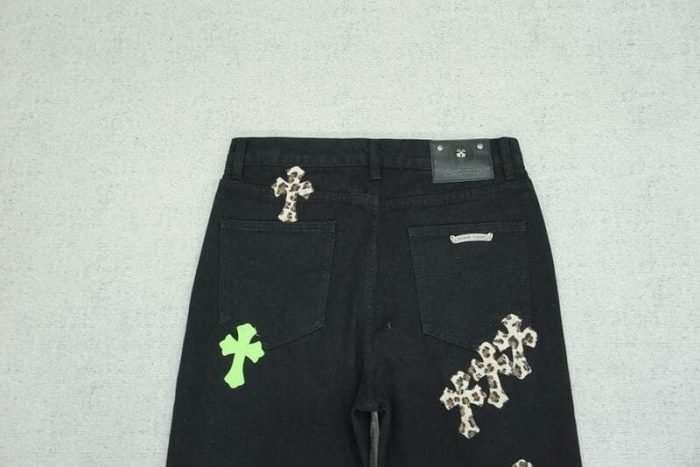 Jeans Chrome Hearts Green & Leopard Cross - Image 12