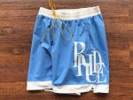 Rhude Side Logo Shorts Blue - Image 3