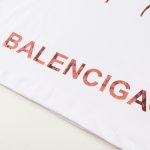 T-shirt Balenciaga BB Gothic Print White BL035 - Image 4