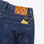 Jeans Louis Vuitton Blue Monogram Pocket Denim LV004 - Image 6