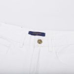 Jeans Louis Vuitton White Monogram Pocket Detailing LV003 - Image 4