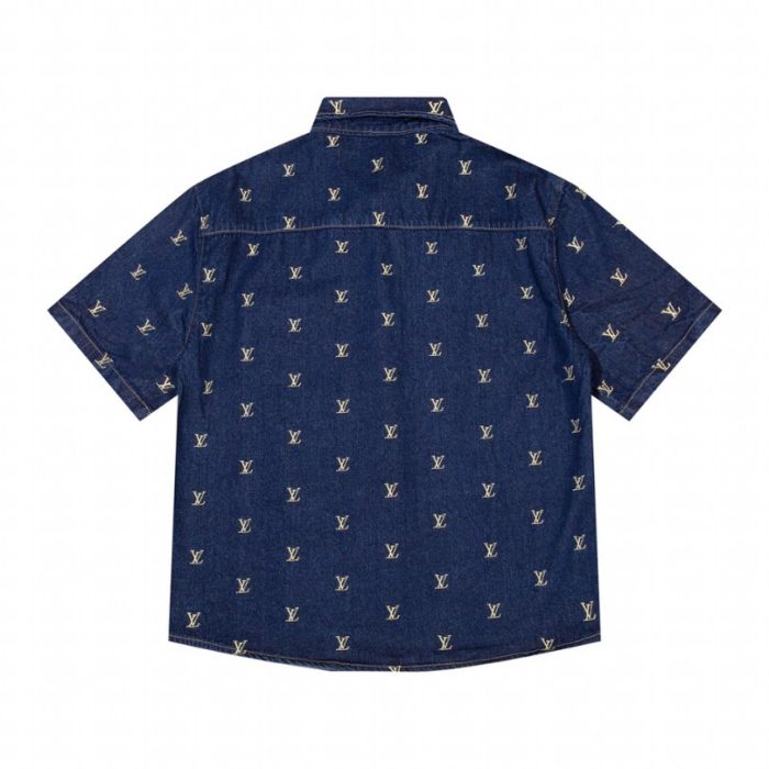 Denim Shirt Louis Vuitton LV Monogram Blue - Image 6
