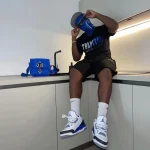 Shorts Trapstar Chenille Black/Blue - Image 2
