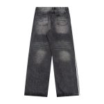 Jeans Balenciaga Striped Black Washed Denim BL032 - Image 2