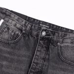 Jeans Balenciaga Striped Black Washed Denim BL032 - Image 4