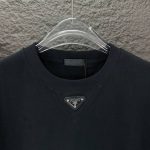 T-shirt Prada Logo Patch Black/White PD054 - Image 6
