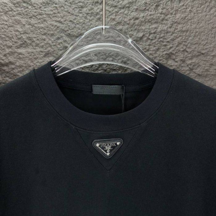 T-shirt Prada Logo Patch Black/White PD054 - Image 6