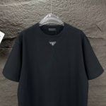 T-shirt Prada Logo Patch Black/White PD054 - Image 5