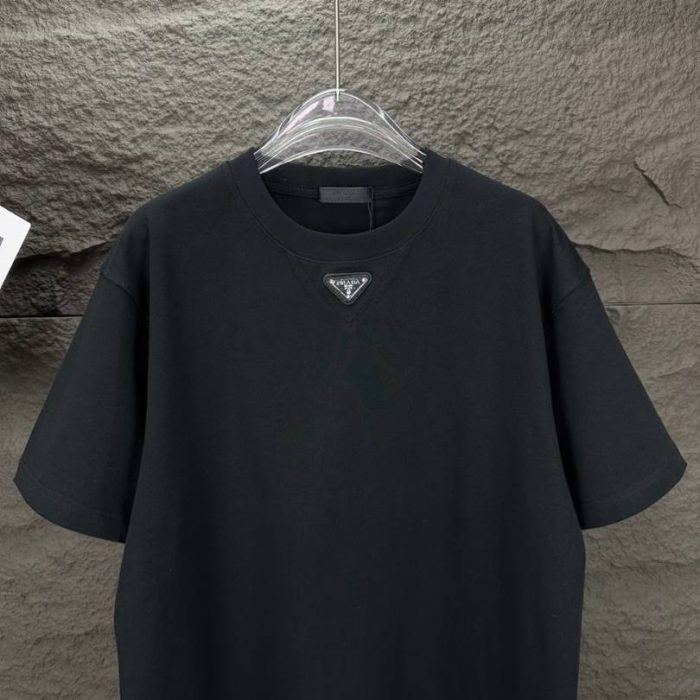T-shirt Prada Logo Patch Black/White PD054 - Image 5