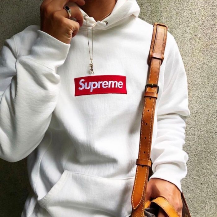 Hoodie Supreme Box Logo White SP008 - Image 4