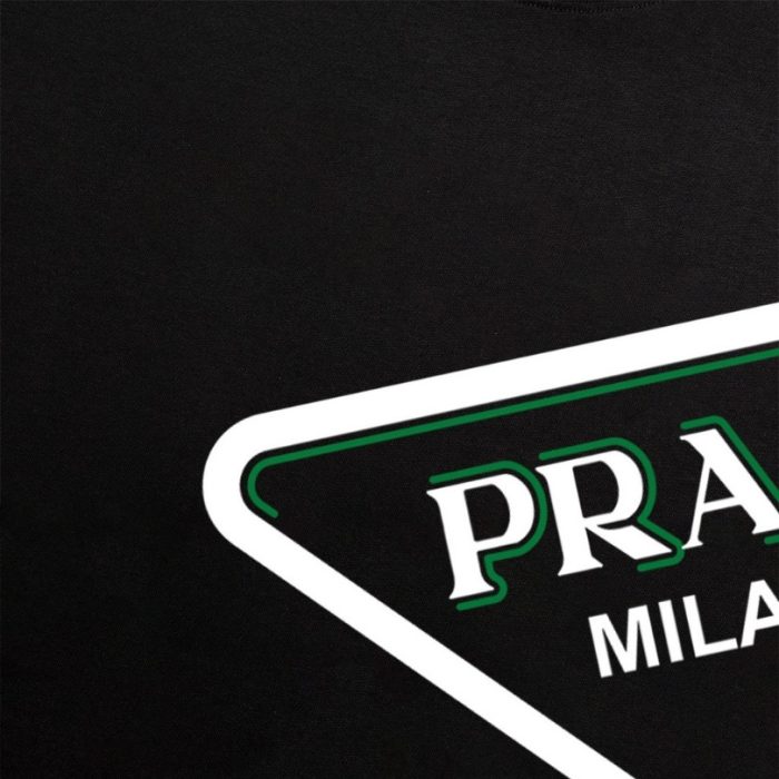 T-shirt Prada Milano Triangle Logo Black PD020 - Image 4