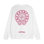 Sweatshirt Chrome Hearts Pink Horseshoe White CH005 - Image 2
