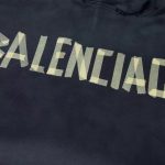 Hoodie Balenciaga BB Distressed Logo Black BL063 - Image 4
