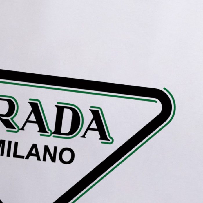 T-shirt Prada Milano Triangle Logo White PD021 - Image 4