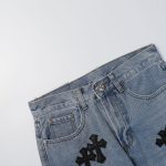Shorts Chrome Hearts Black Cross Denim CH056 - Image 6
