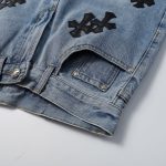Shorts Chrome Hearts Black Cross Denim CH056 - Image 9