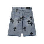 Shorts Chrome Hearts Black Cross Denim CH056 - Image 2