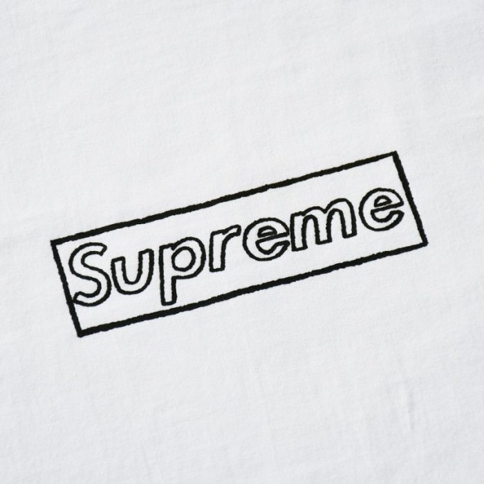 T-shirt Supreme Box Logo Outline White SP026 - Image 2
