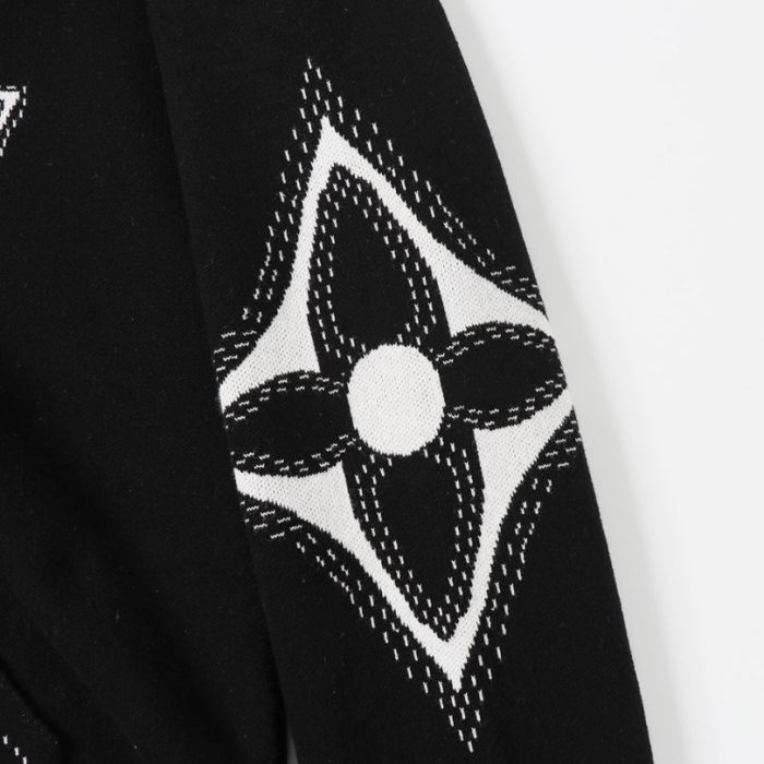 Hoodie Louis Vuitton LV Embroidered Zip-Up LV056 - Image 6
