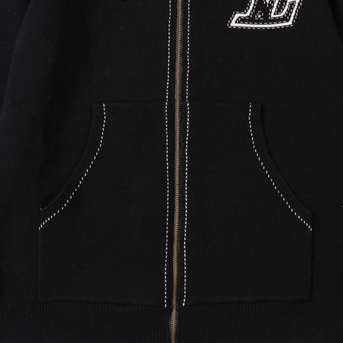 Hoodie Louis Vuitton LV Embroidered Zip-Up LV056 - Image 7