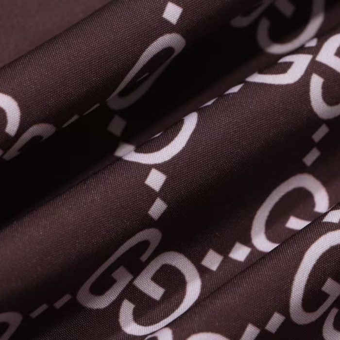 Jacket Gucci Monogram Hooded Brown GC098 - Image 7