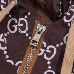 Jacket Gucci Monogram Hooded Brown GC098 - Image 8