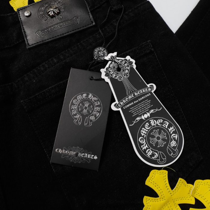 Jeans Chrome Hearts Yellow Crosses CH055 - Image 14