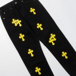 Jeans Chrome Hearts Yellow Crosses CH055 - Image 4