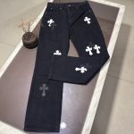 Jeans Chrome Hearts Black White Cross Patch CH025 - Image 10