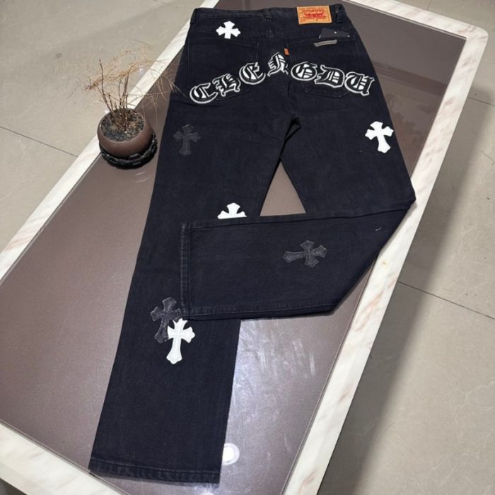 Jeans Chrome Hearts Black White Cross Patch CH025 - Image 11